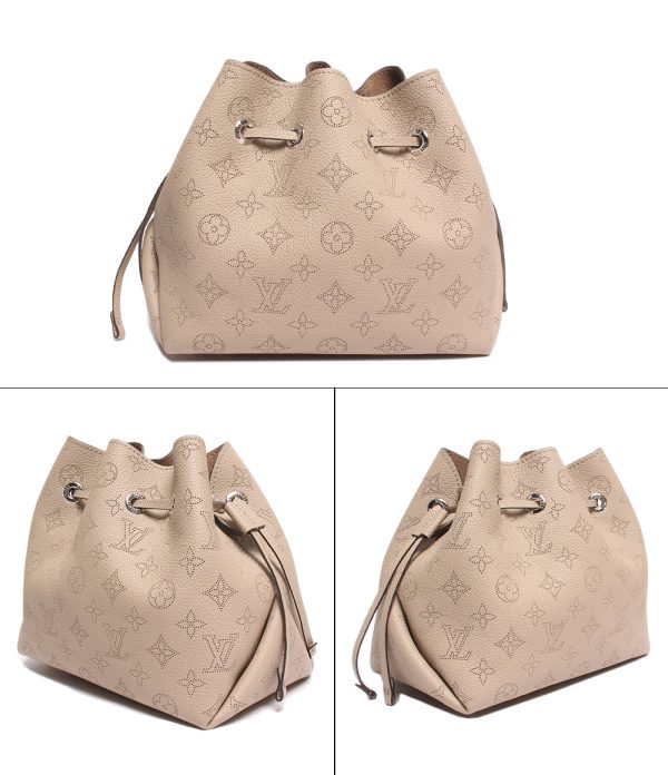 abo0073802 2 Louis Vuitton Handbag Bella Mahina Leather Beige