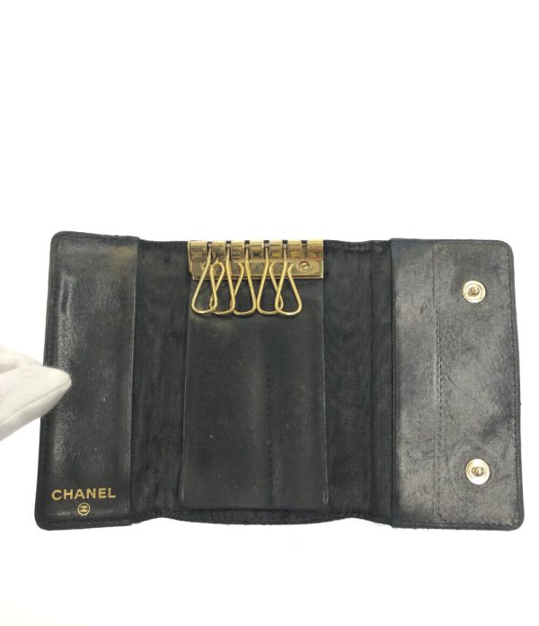 abo0074619 3 Chanel 6 Key Case Caviar Skin Black