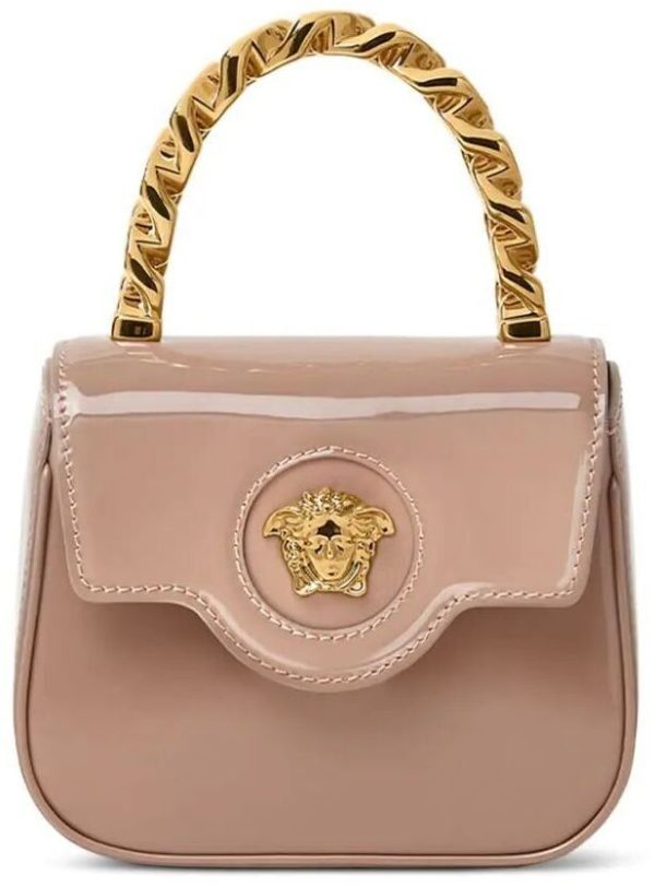 ac97622b13fcee5 ia 1 Versace Bag Blush Leather Crossbody Gold