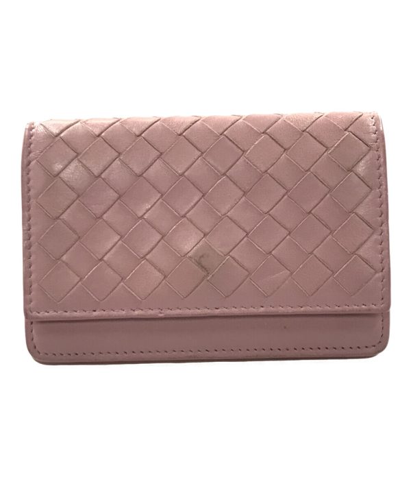 aol0119627 1 Bottega Veneta Business Card Case Intrecciato Pink