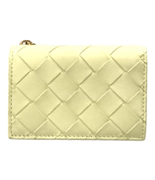 aol0120148 1 Bottega Veneta Trifold Wallet Intrecciato Yellow