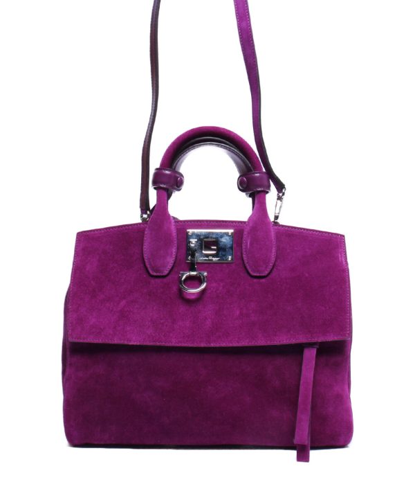 aol0123141 1 Salvatore Ferragamo 2way Handbag Shoulder Purple