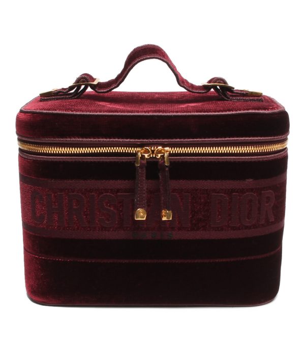 aol0123200 1 Christian Dior Vanity Handbag Velvet Bordeaux Red