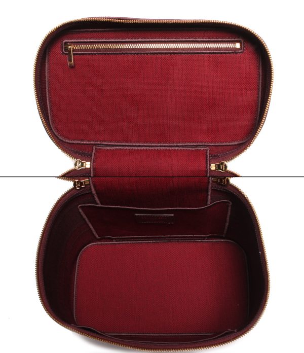 aol0123200 3 Christian Dior Vanity Handbag Velvet Bordeaux Red