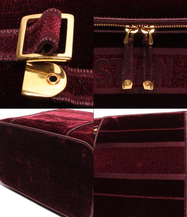 aol0123200 6 Christian Dior Vanity Handbag Velvet Bordeaux Red