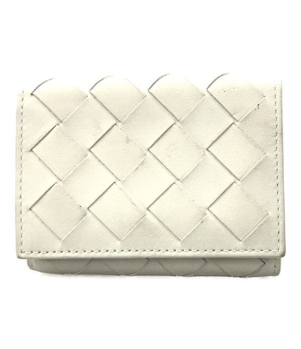 aol0123605 1 Bottega Veneta Trifold Wallet Intrecciato White