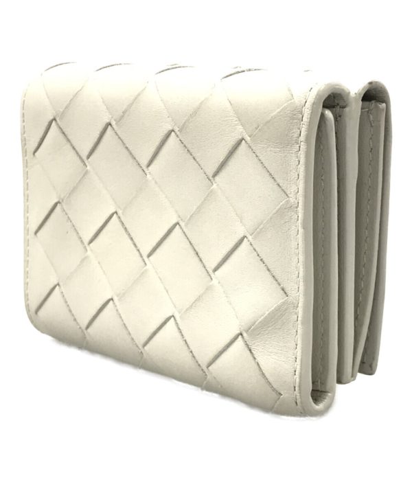 aol0123605 2 Bottega Veneta Trifold Wallet Intrecciato White