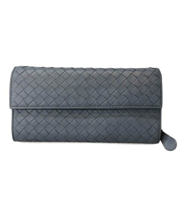 aol0126727 1 Bottega Veneta Long Wallet Intrecciato Blue