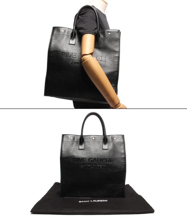 aol0128588 8 Saint Laurent Paris Tote Bag Cabas Rive Black