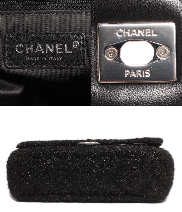 aol0129867 4 Chanel Double Chain Shoulder Bag Coco Mark Black