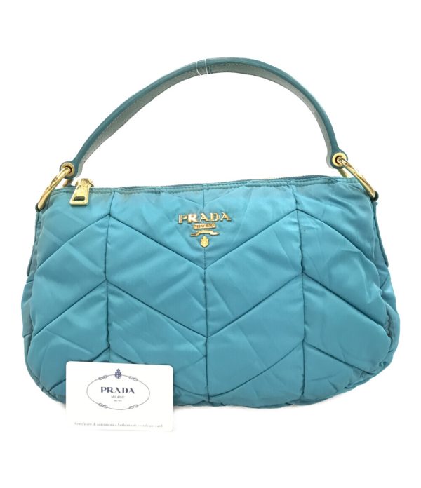 aol0130425 1 Prada Quilted Nylon Handbag Blue