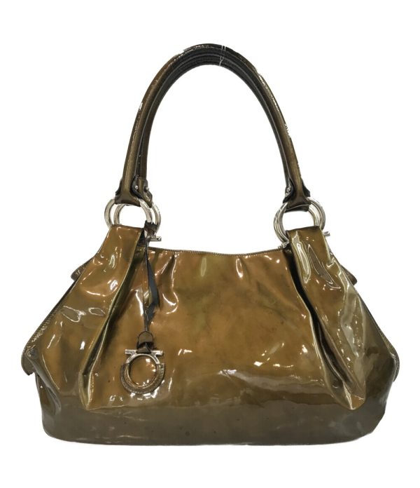 aol0131466 1 Salvatore Ferragamo Enamel Tote Bag Gancini Gold