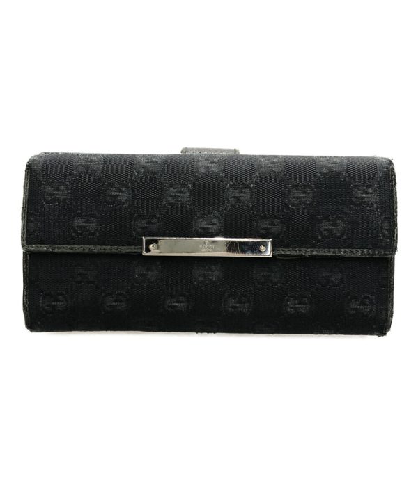 aol0131878 1 Gucci Bifold Long Continental Wallet GG Black