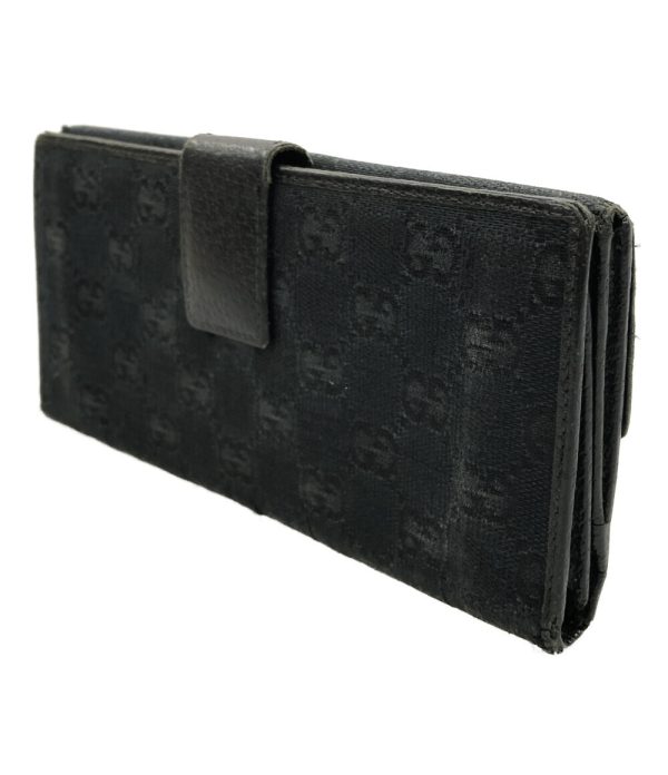 aol0131878 2 Gucci Bifold Long Continental Wallet GG Black