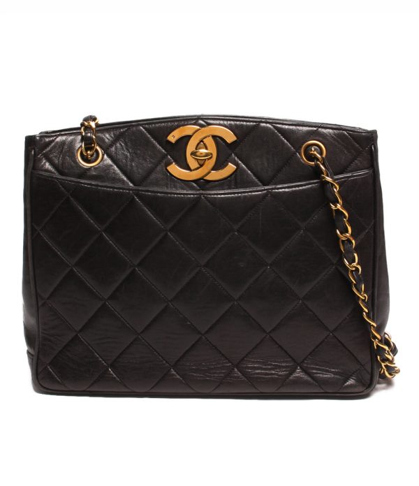 aol0131895 1 Chanel Chain Shoulder Bag Coco Mark Black