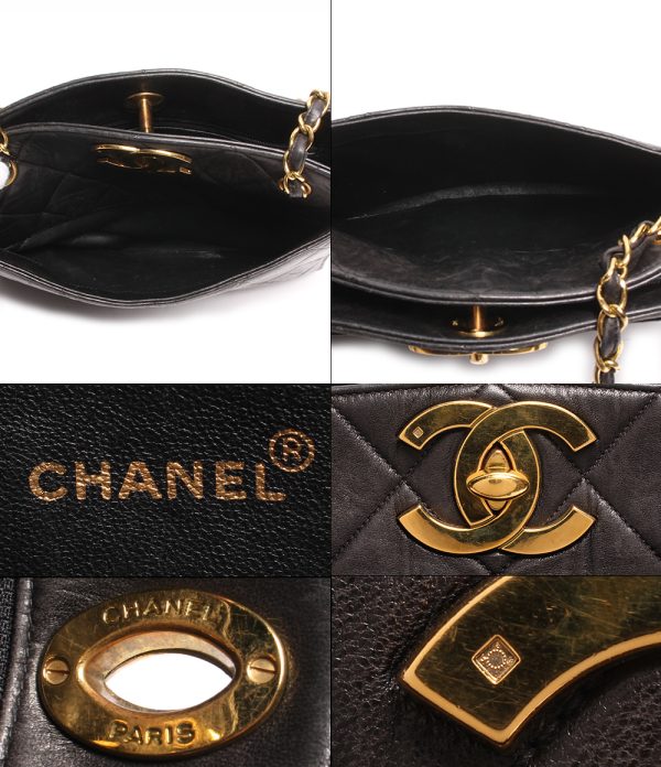 aol0131895 4 Chanel Chain Shoulder Bag Coco Mark Black