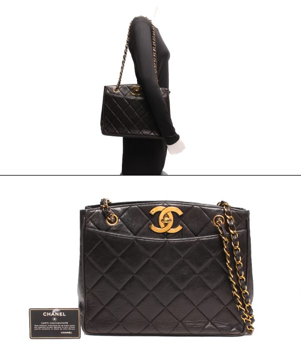 aol0131895 8 Chanel Chain Shoulder Bag Coco Mark Black