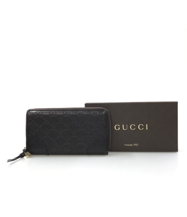 aol0132394 8 Gucci Round Zipper Long Wallet Shima Brown