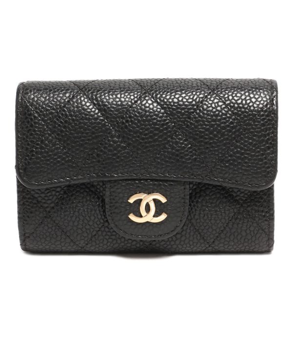 ass0004375 1 Chanel 4 Key Case Caviar Skin Matelasse Black