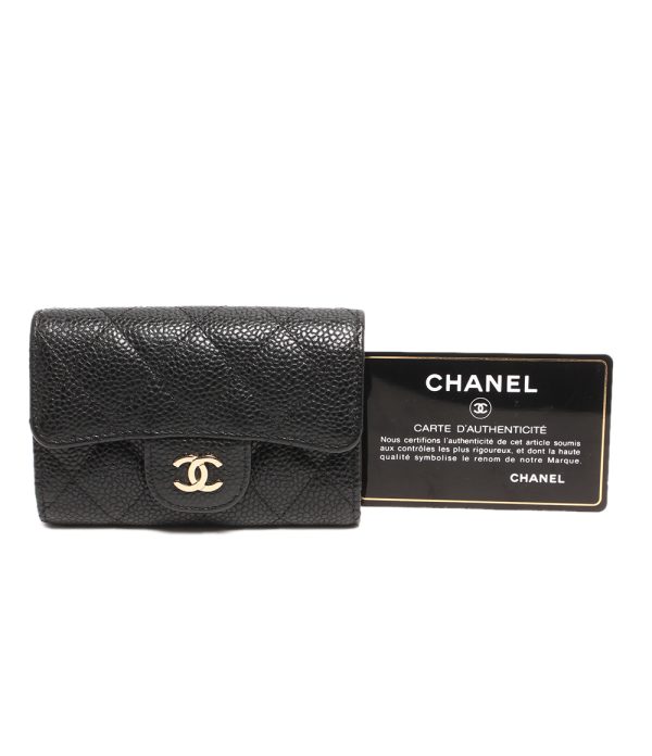 ass0004375 8 Chanel 4 Key Case Caviar Skin Matelasse Black