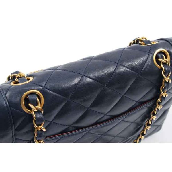 b1927 4 Chanel Vintage Diana Matelasse Chain Leather Shoulder Bag Navy