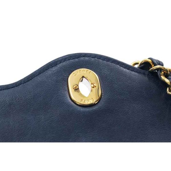 b1927 6 Chanel Vintage Diana Matelasse Chain Leather Shoulder Bag Navy