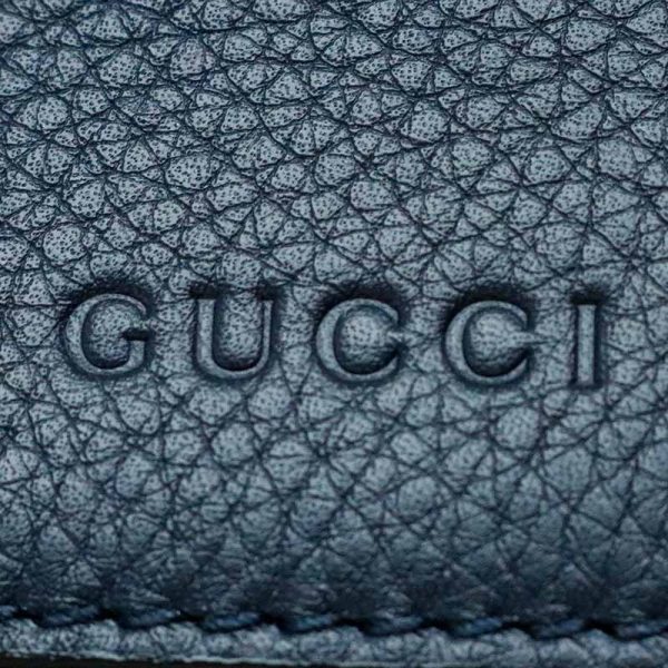 b234396 Gucci Leather Messenger Bag Navy