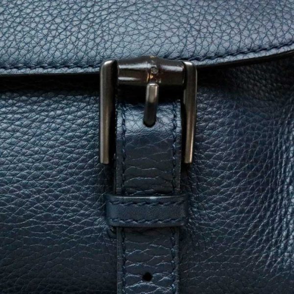 b234399 Gucci Leather Messenger Bag Navy