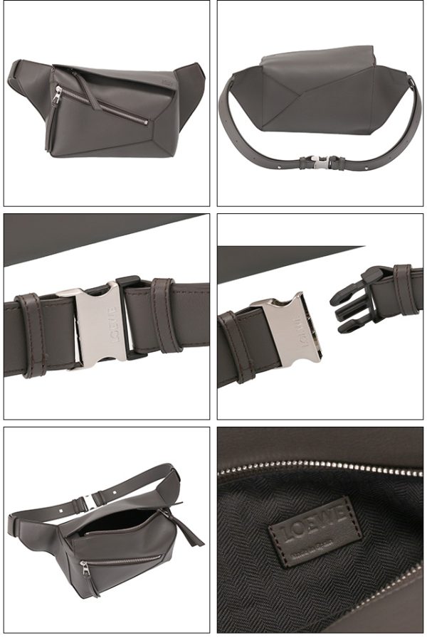 b510sebx02 1220 2 Loewe Puzzle Bumbag Small Calf Belt Bag Gray