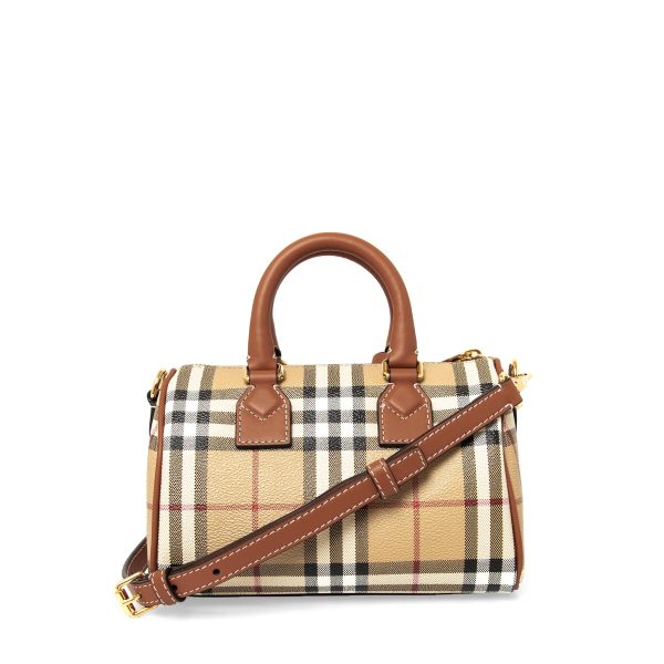 bag0914 04 Burberry Check Mini Shoulder Bag Brown