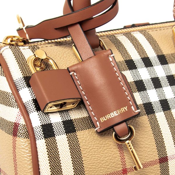 bag0914 07 Burberry Check Mini Shoulder Bag Brown