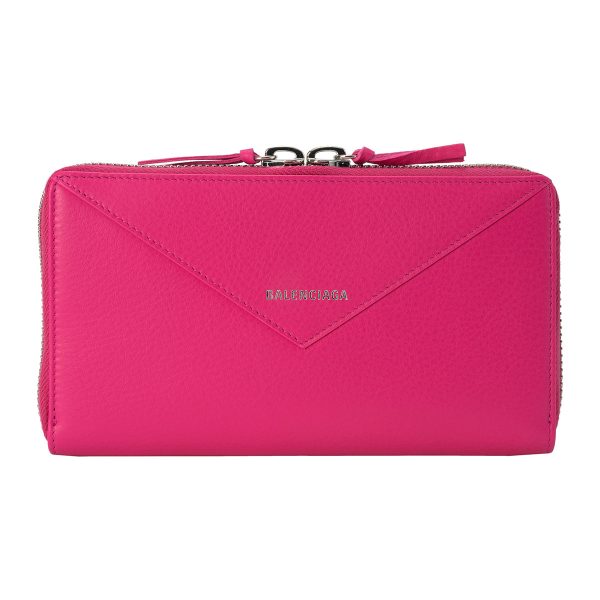 bl381226dlq0n5550 1 Balenciaga Papier Long Wallet Leather Pink