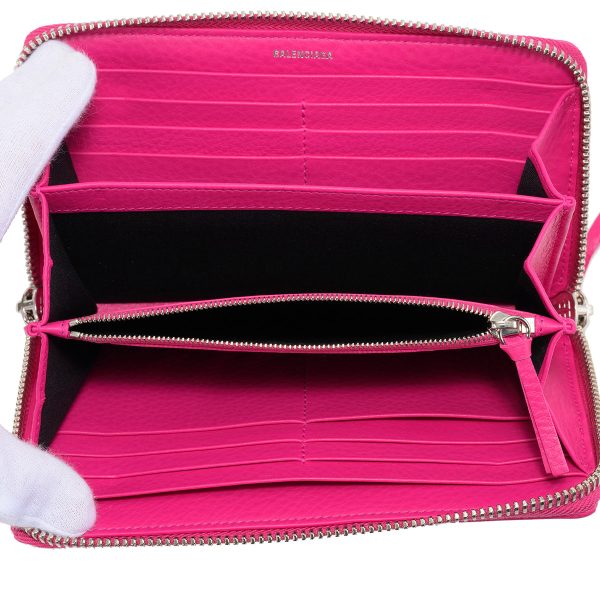 bl381226dlq0n5550 5 Balenciaga Papier Long Wallet Leather Pink