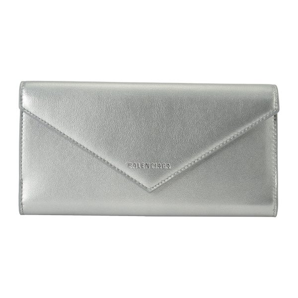 bl4992071nddn8110 1 Balenciaga Paper Long Wallet Leather Silver