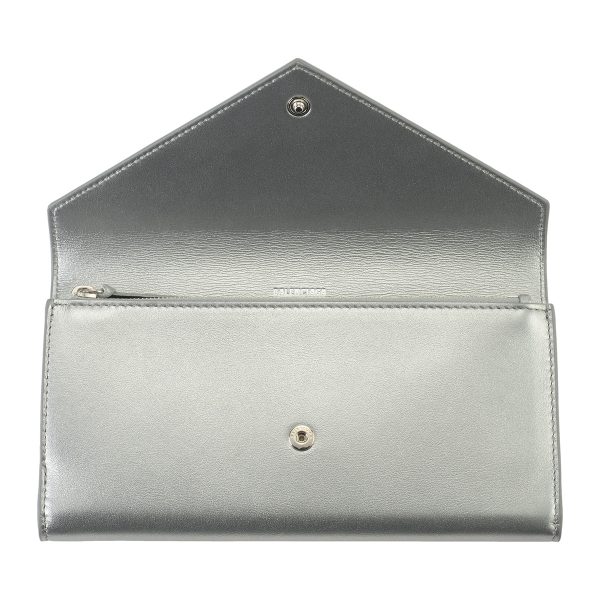 bl4992071nddn8110 4 Balenciaga Paper Long Wallet Leather Silver