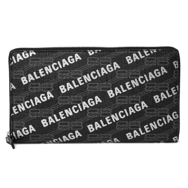 bl5943172aah01060 1 Balenciaga Signature Long Wallet Leather Black