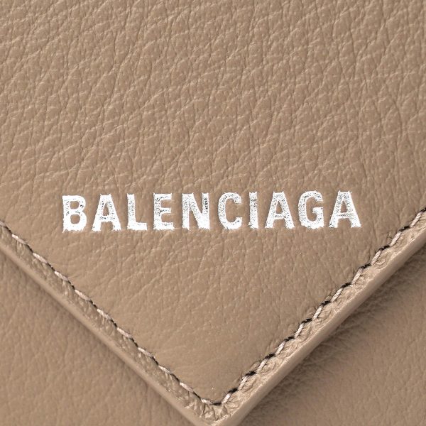 bl615653dlq0n1212 8 Balenciaga Papier Trifold Wallet Leather Greige