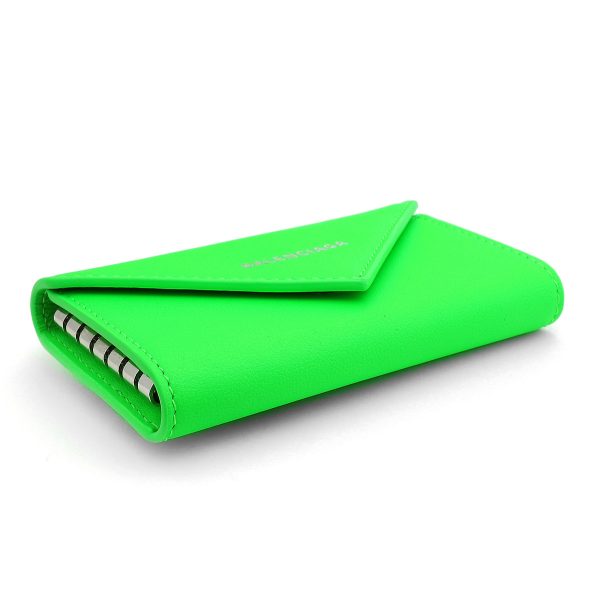 bl65011811r4n3807 3 Balenciaga Paper Key Case Leather Green