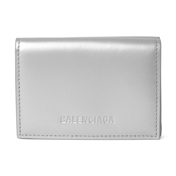 bl66403723vgy8160 1 Balenciaga Essential Trifold Wallet Leather Silver