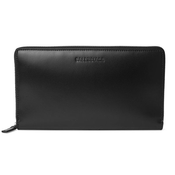 bl66404123vmy1081 1 Balenciaga Essential Long Wallet Leather Black