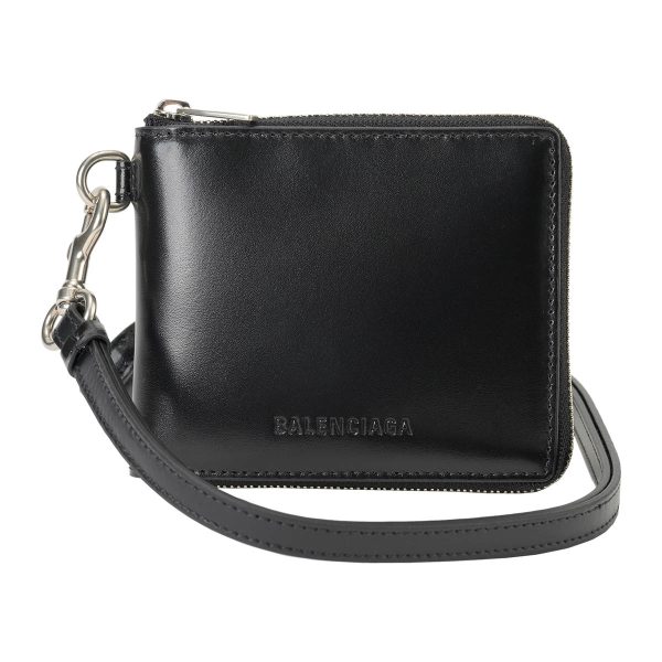 bl66404323vmy1081 1 Balenciaga Essential Bifold Wallet Leather Black