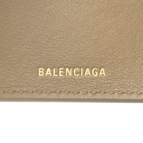 bl717790210jr2906 9 Balenciaga Signature Trifold Wallet Leather Greige