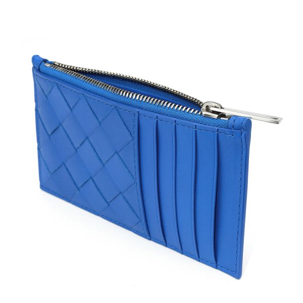 bo667037vcpq34256 4 BOTTEGA VENETA Intrecciato Long Zipper Card Case Leather Blue