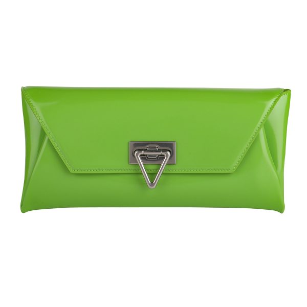 bo702034v1c303815 1 BOTTEGA VENETA Point Lock SMALL CLUTCH BAG Leather Green