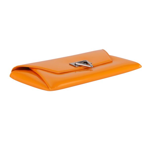 bo702034v1c307004 3 Bottega Veneta Point Lock Small Clutch Bag Leather Orange