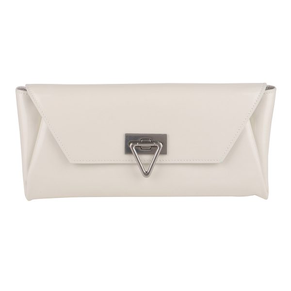 bo702034v1c309007 1 Bottega Veneta Point Lock Small Clutch Bag Leather White