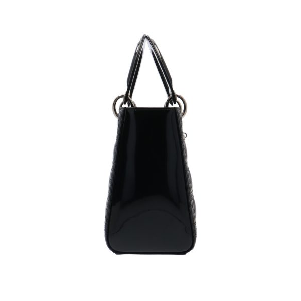 brb10010000012660 3 Dior Lady Dior Cannage Patent Leather Shoulder Bag Black