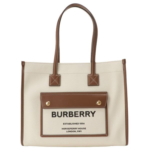 bu08 0015 1864 a3 Burberry Belt Loop Snap Button Leather Handbag Brown