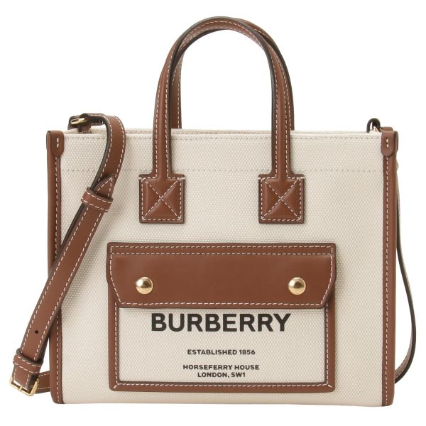 bu08 0015 8032 a3 Burberry Calf Leather Handbag Brown