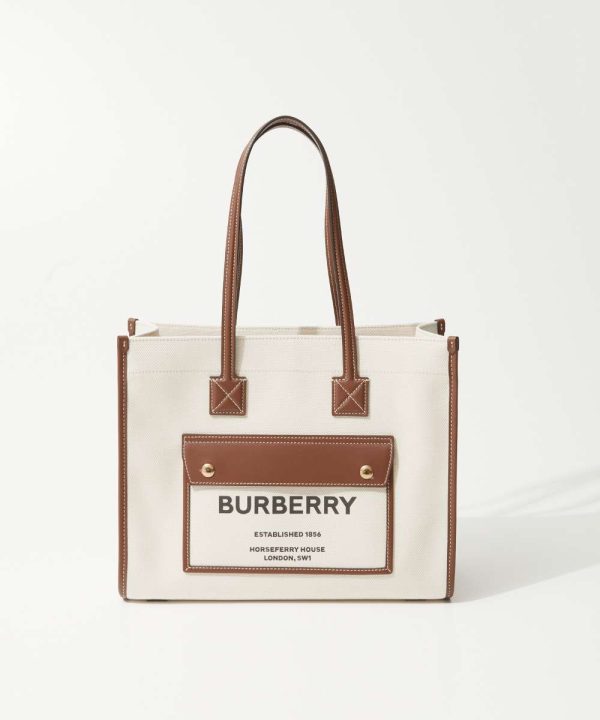 bur0000001062 Burberry Small Logo Canvas Casual Shoulder Bag Tan